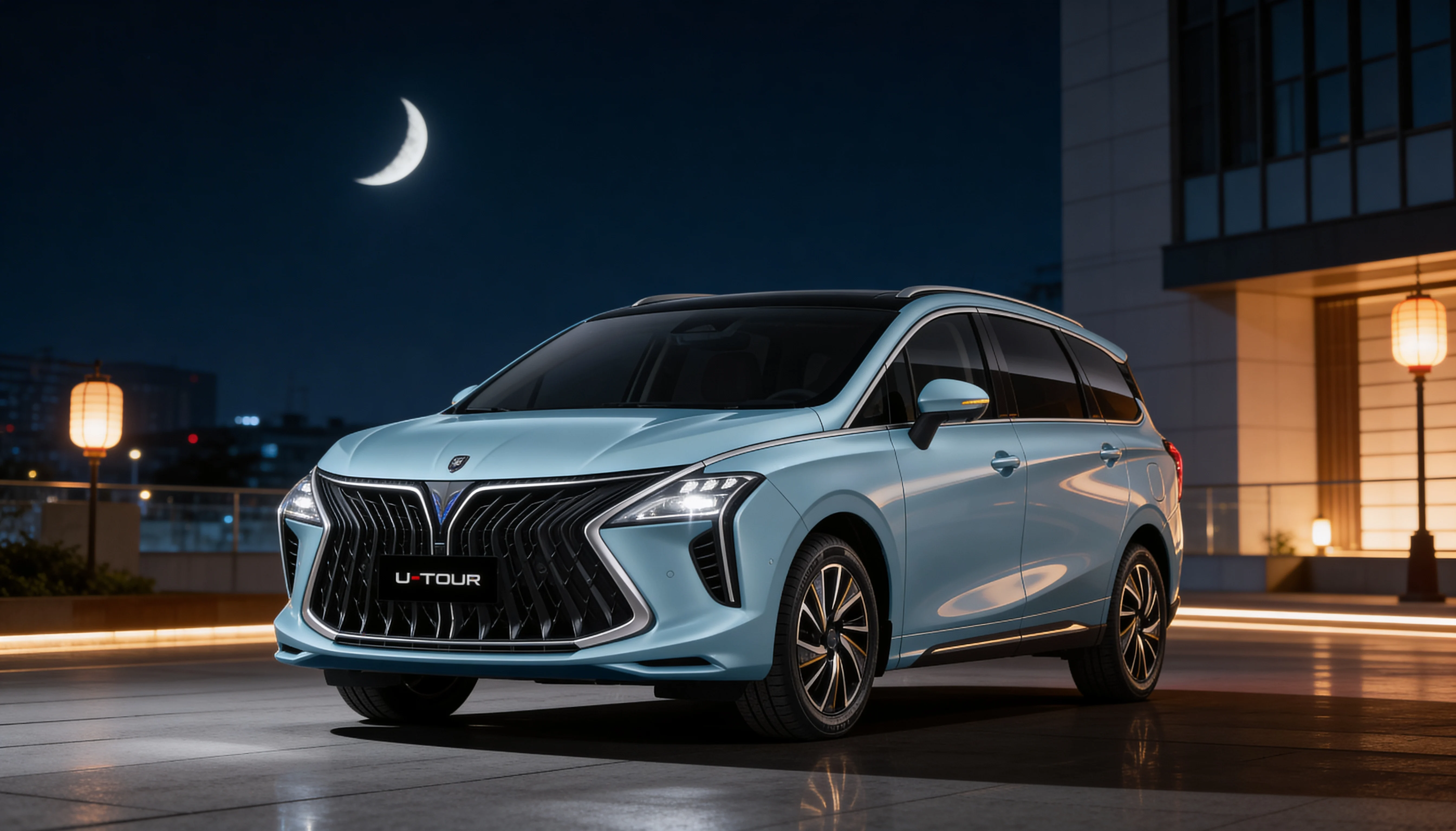 Forthing vehicle at night